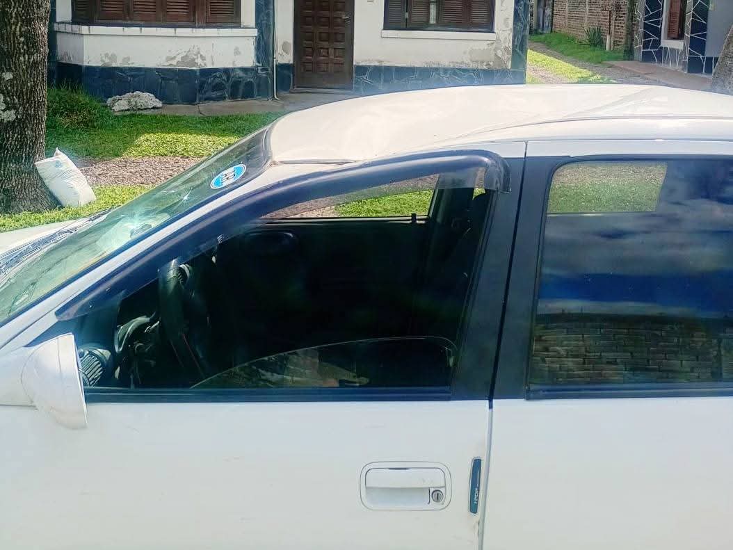 Un poste cayó sobre un automóvil